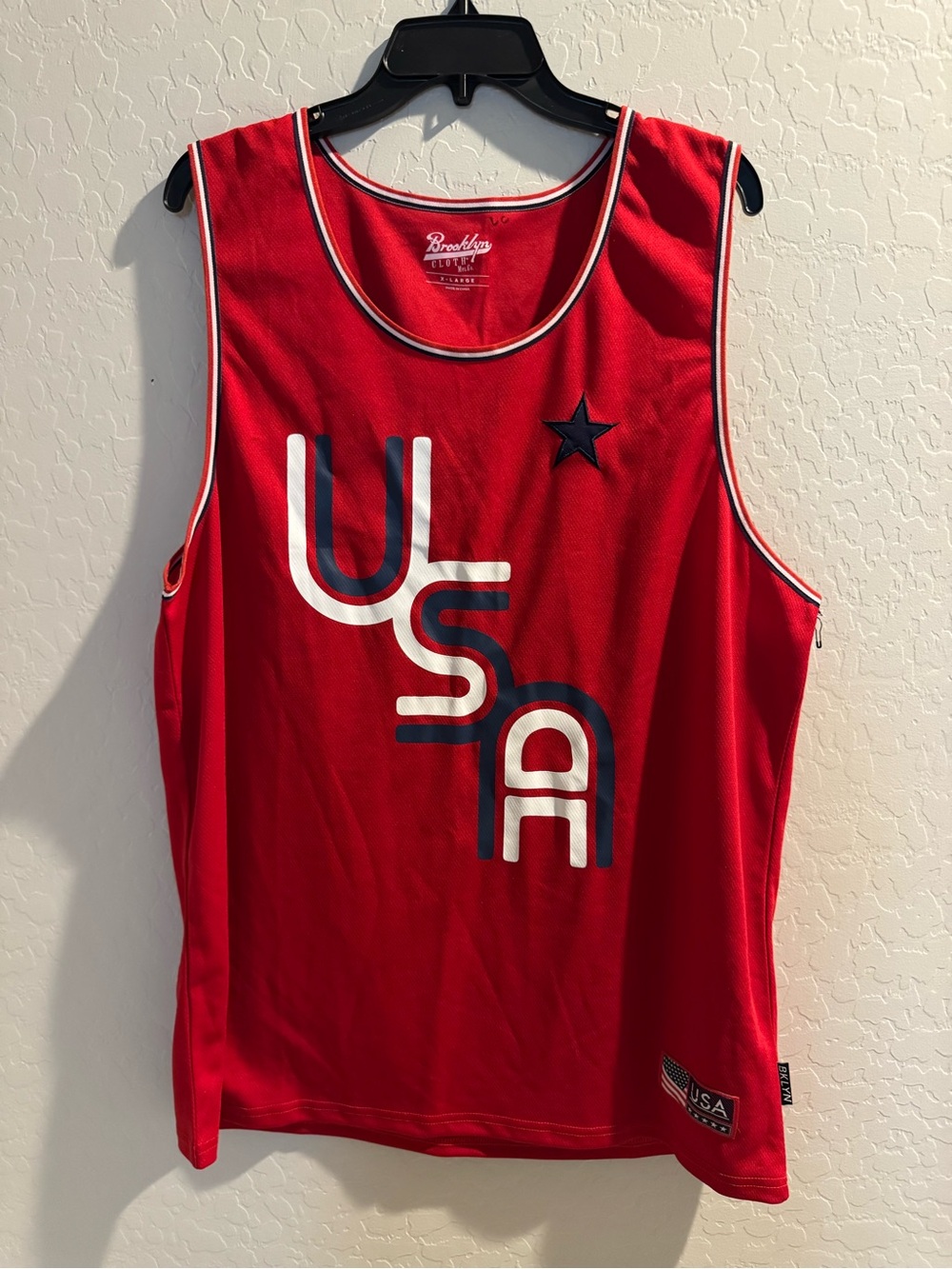 Brooklyn Cloth Red USA Sleeveless Athletic Jersey